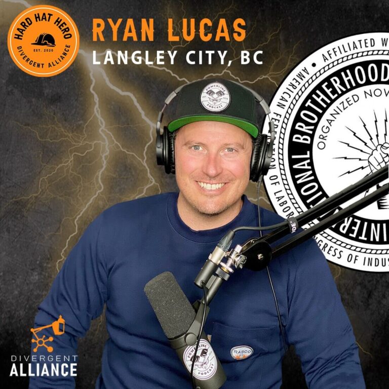 Ryan Lucas teaser image for the interview featuring Ryan sitting in front of a podcast microphone with headphones on.